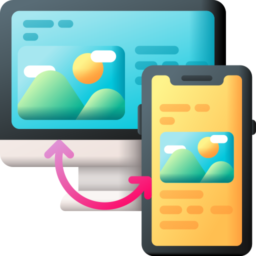 Responsive web design icon showing desktop and mobile screens